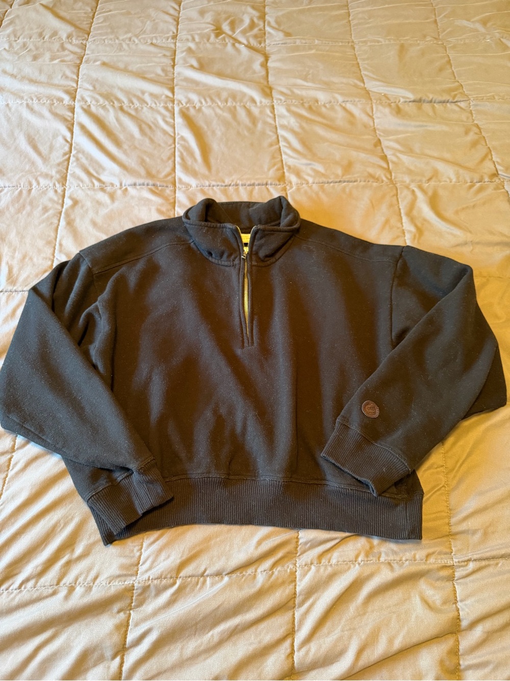Victorias Secret PINK Black Quarter-Zip Pullover Sweater